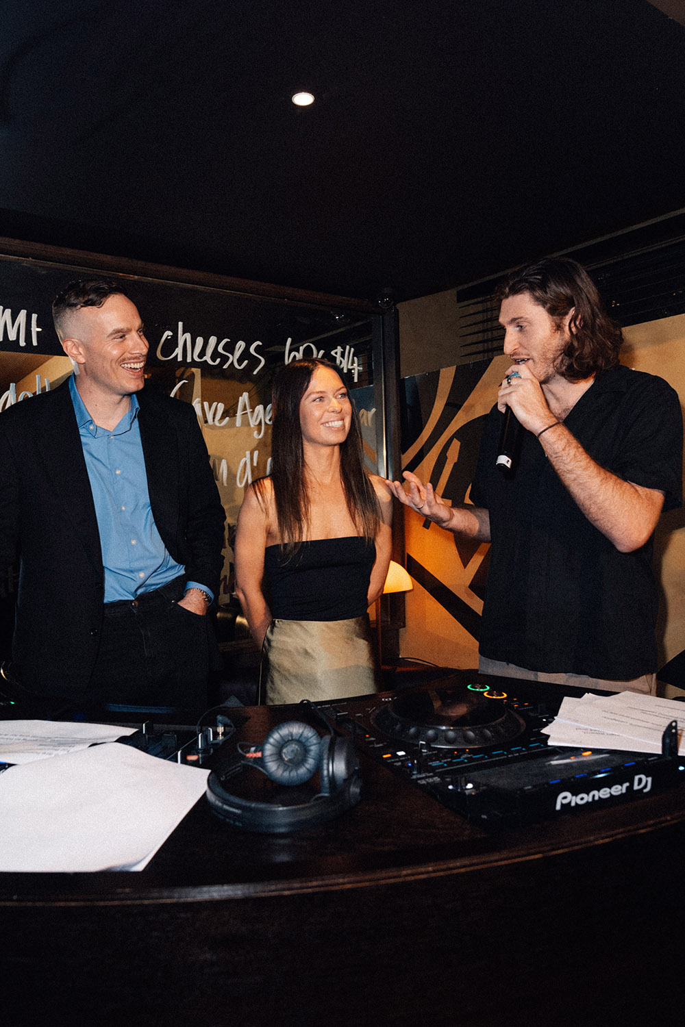 Left-right, Aidan Anderson of The Local Project, Laura Muirhead and Peter Tanevski accepting their award at The (Emerging) Design Awards 2024. Photography courtesy of The Local Project.