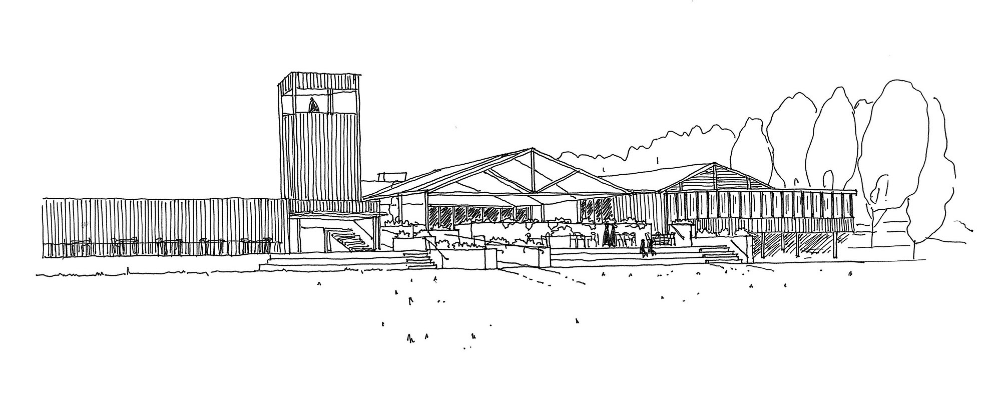 Kinross Woolshed sketch courtesy of Technē Architecture and Interior Design