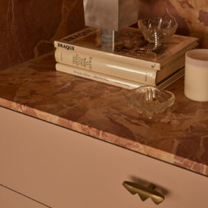 Artedomus Larosa marble, photography Lillie Thompson, design Georgina Jeffries