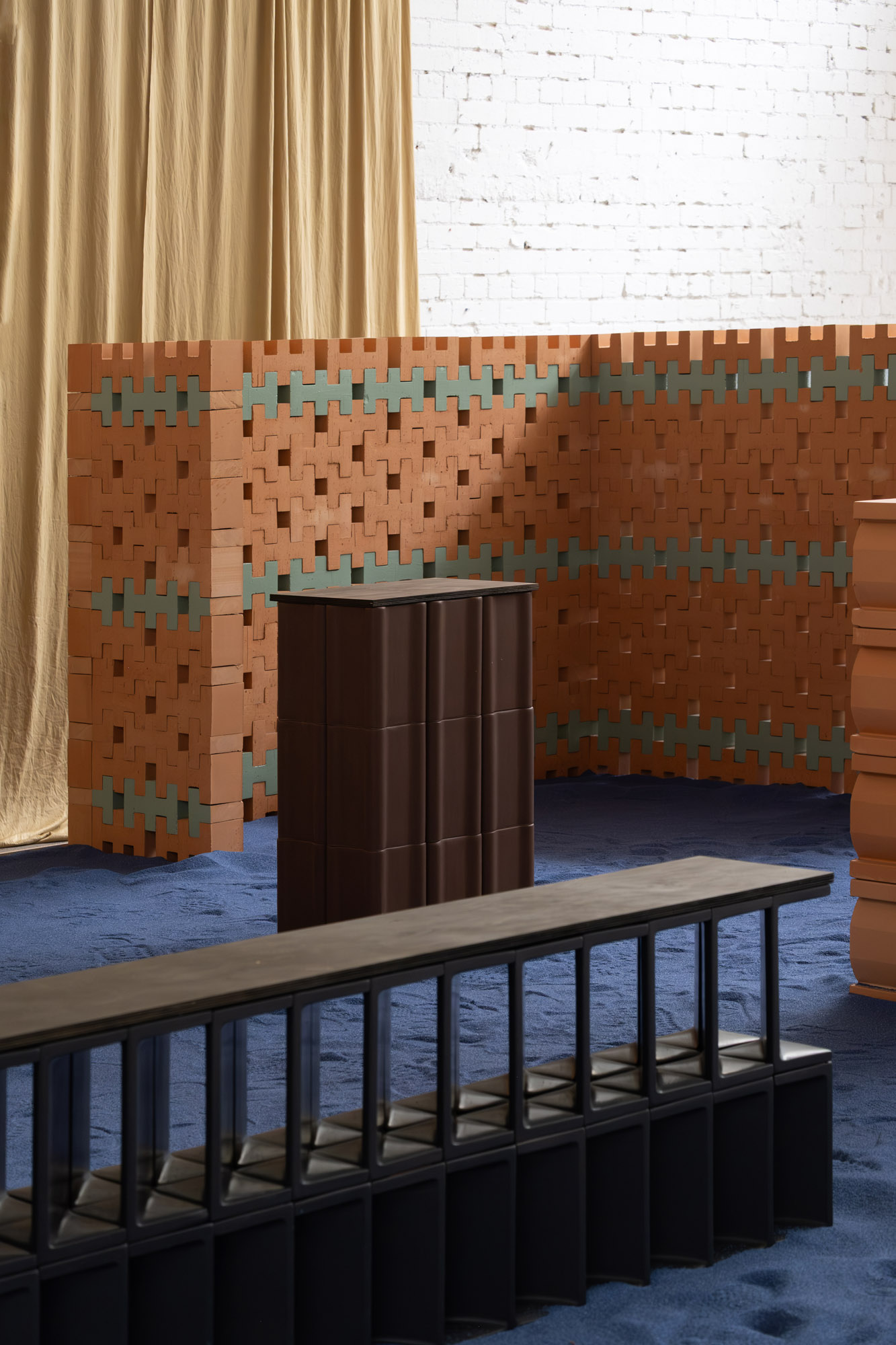From front to back, Mutina Bricks' Mistral, Renga, and Brac, on show at Artedomus Expo '26