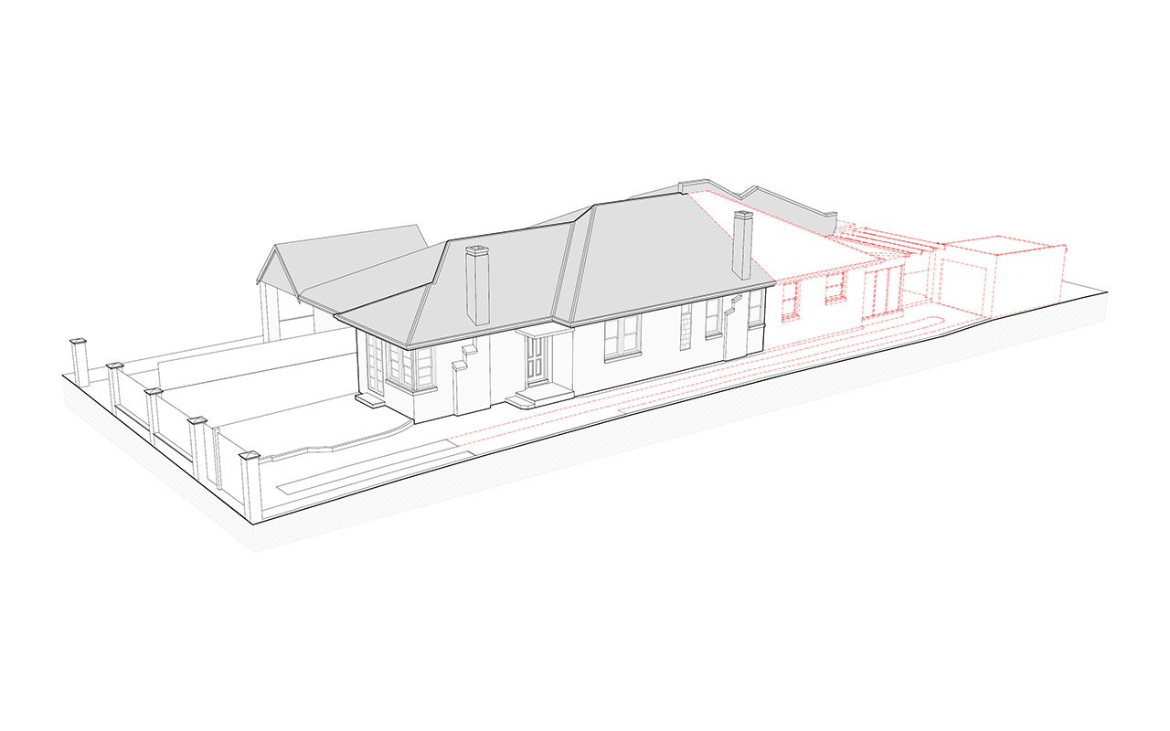 By Mysa's Silver House - an architectural illustration.